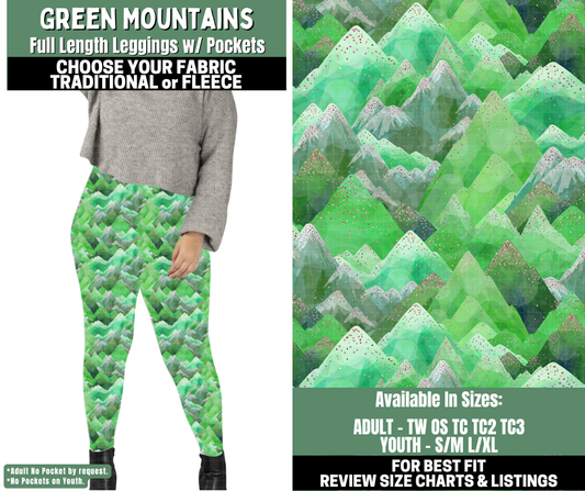 Preorder! Closes 12/4. ETA Feb. Green Mountains Leggings Choose Fleece or Traditional