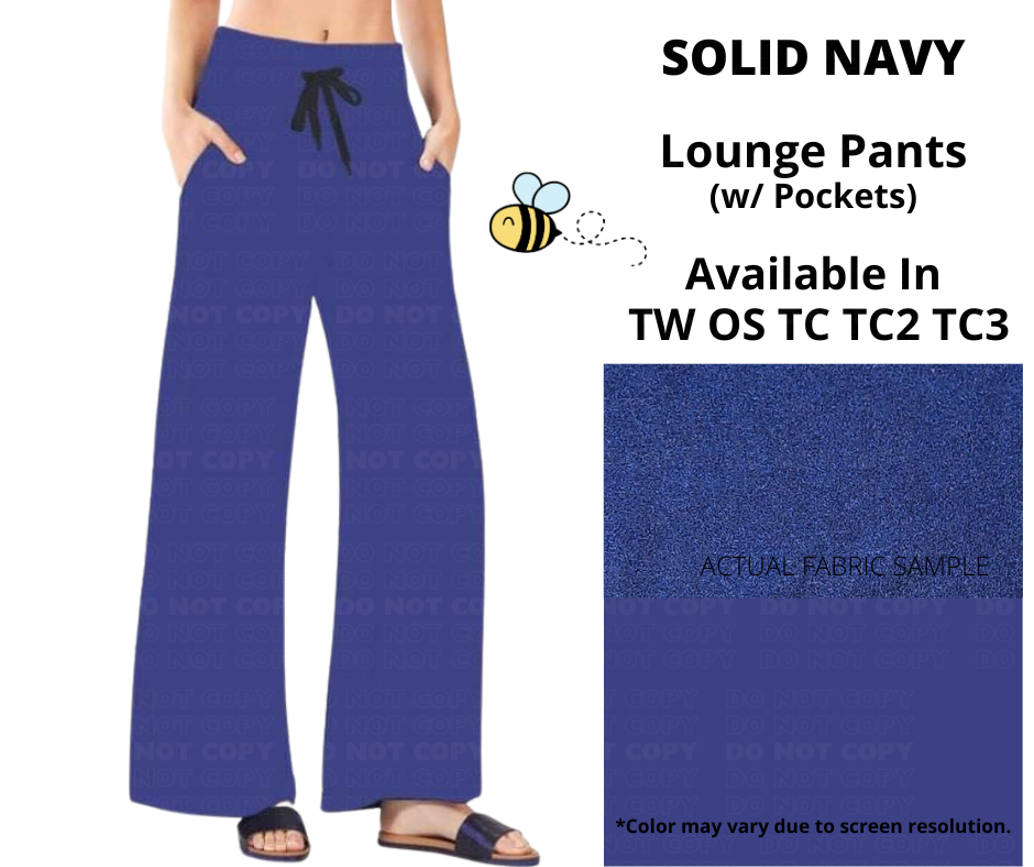 Preorder! Closes 1/28. ETA April. Solid Navy Full Length Lounge Pants