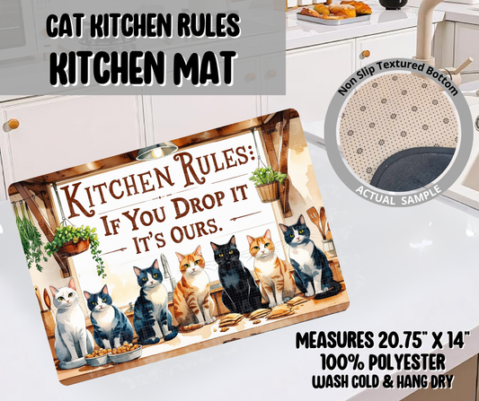 Preorder! Closes 9/10. ETA Dec. Cat Kitchen Rules Kitchen Mat