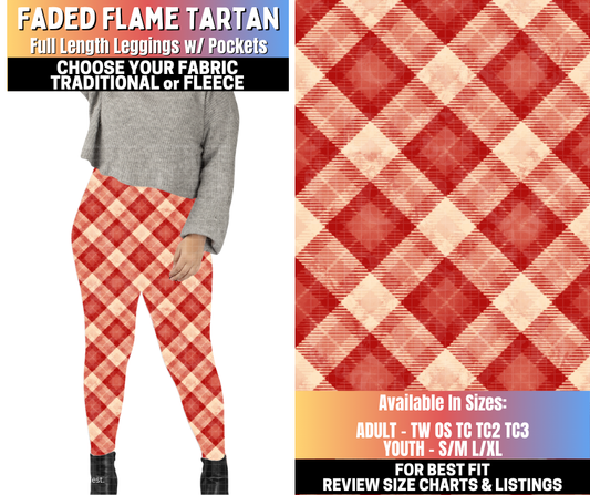 Preorder! Closes 10/15. ETA Jan. Faded Flame Tartan Leggings Choose Fleece or Traditional