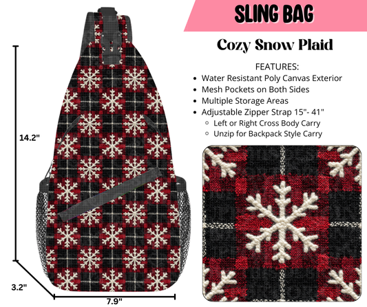 Preorder! Closes 9/17. ETA Dec. Cozy Snow Plaid Sling Bag