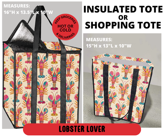 Preorder! Closes 3/23. ETA June. Lobster Lover Shopping & Insulated Tote