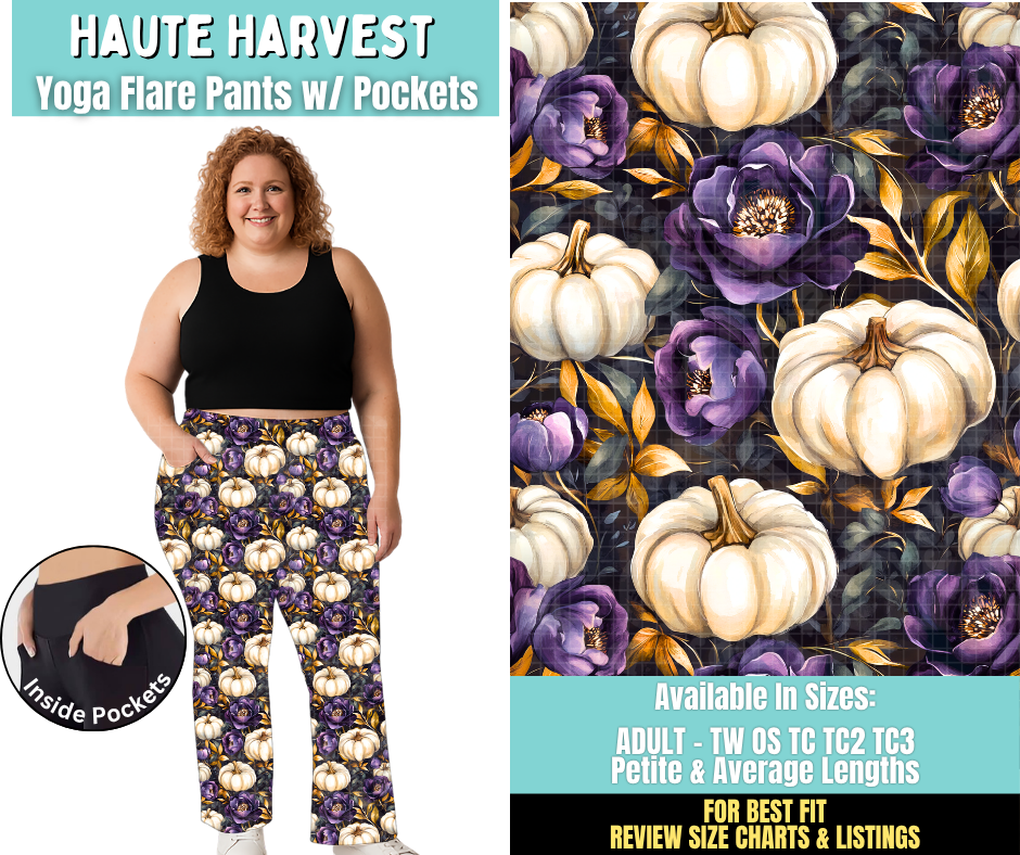 Preorder! Closes 6/25. ETA Sept. Haute Harvest Yoga Flare Pants