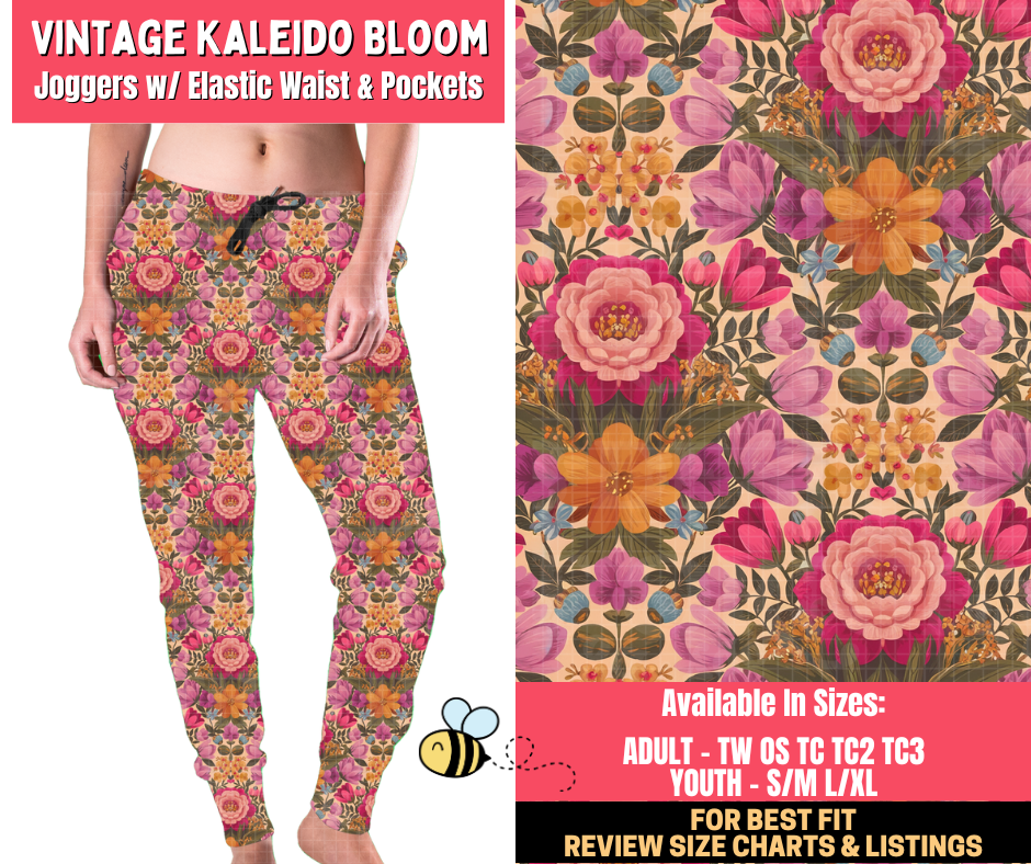 Preorder! Closes 1/28. ETA April. Vintage Kaleido Bloom Joggers