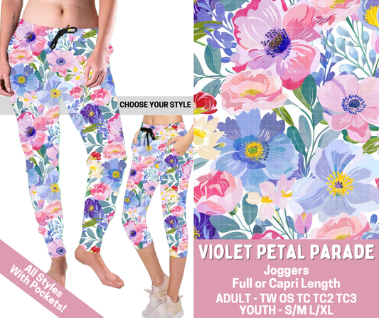 Preorder! Closes 2/23. ETA May. Violet Petal Parade Combo Jogger Lengths