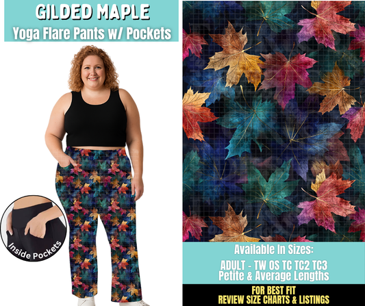 Preorder! Closes 6/25. ETA Sept. Gilded Maple Yoga Flare Pants