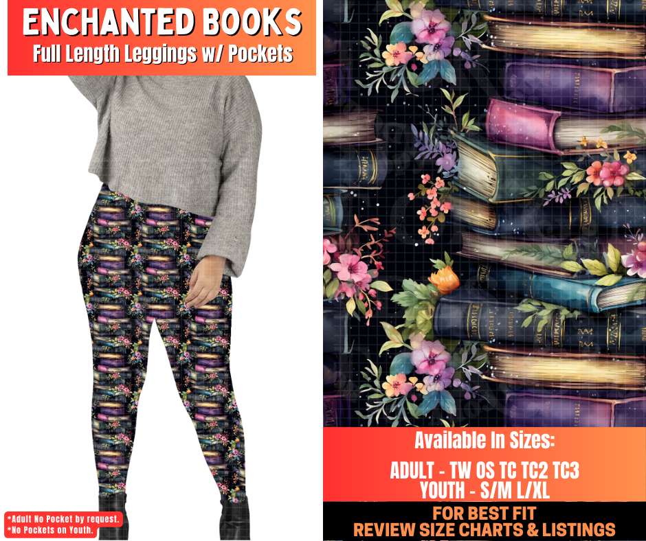 Preorder! Closes 12/29. ETA March. Enchanted Books Full Length Leggings w/wo Pockets