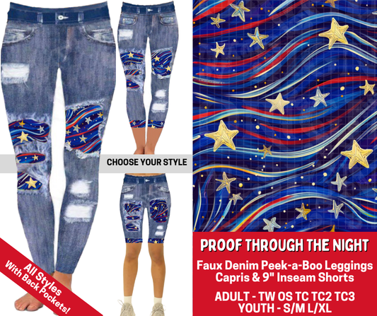 Preorder! Closes 3/19. ETA June. Proof Through The Night Combo Faux Denim Peekaboo Legging Lengths