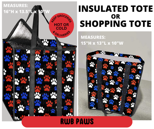 Preorder! Closes 3/23. ETA June. RWB Paws Shopping & Insulated Tote