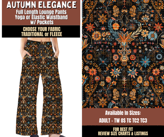 Preorder! Closes 7/27. ETA Oct. Autumn Elegance Lounge Pants Choose Fleece or Traditional