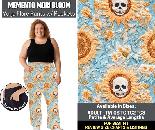 Preorder! Closes 5/19. ETA Aug. Memento Mori Bloom Yoga Flare Pants