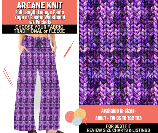 Preorder! Closes 10/1. ETA Dec. Arcane Knit Lounge Pants Choose Fleece or Traditional