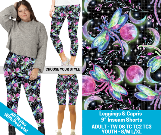 Preorder! Closes 2/11. ETA May. Galaxy Dragonfly Combo Legging Lengths