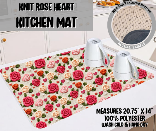 Preorder! Closes 11/26. ETA Feb. Knit Rose Heart Kitchen Mat
