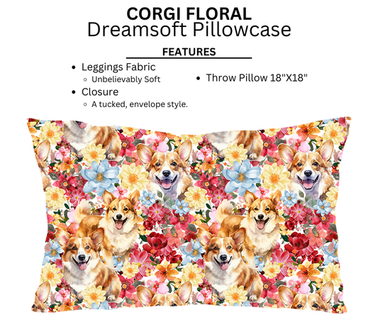 Corgi Floral Dreamsoft Pillowcases