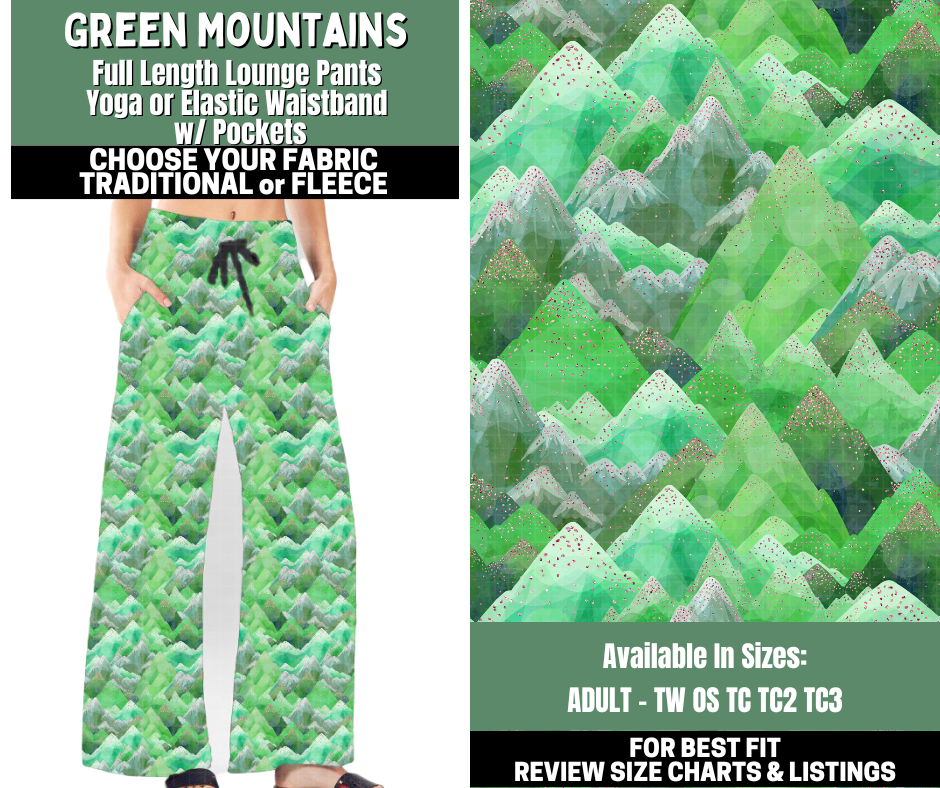 Preorder! Closes 12/4. ETA Feb. Green Mountains Lounge Pants Choose Fleece or Traditional