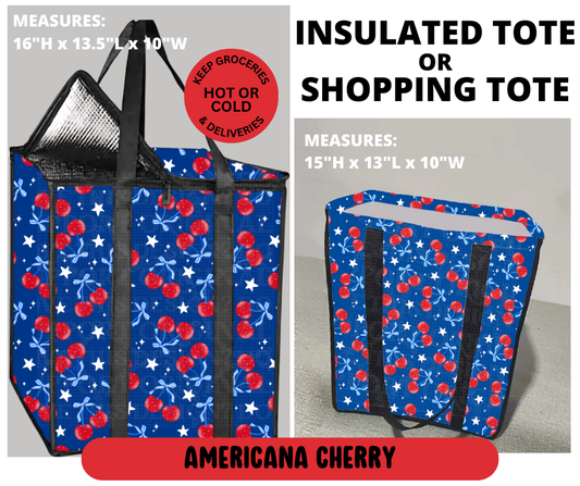 Preorder! Closes 3/23. ETA June. Americana Cherry Shopping & Insulated Tote