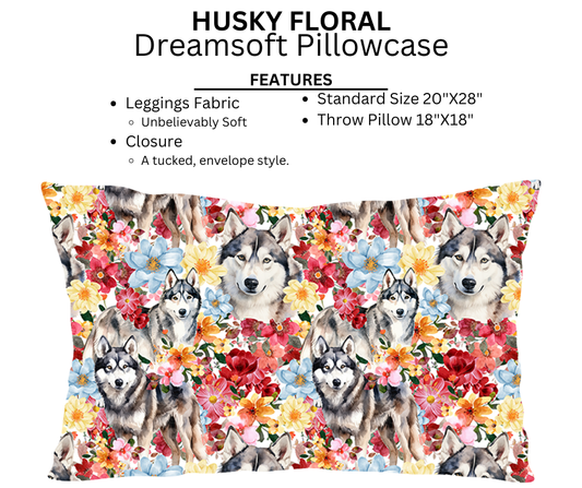 Husky Floral Dreamsoft Pillowcases