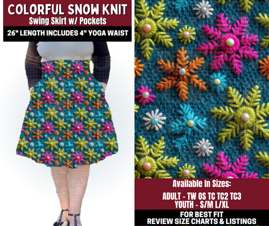 Preorder! Closes 10/22. ETA Jan. Colorful Snow Knit Swing Skirt