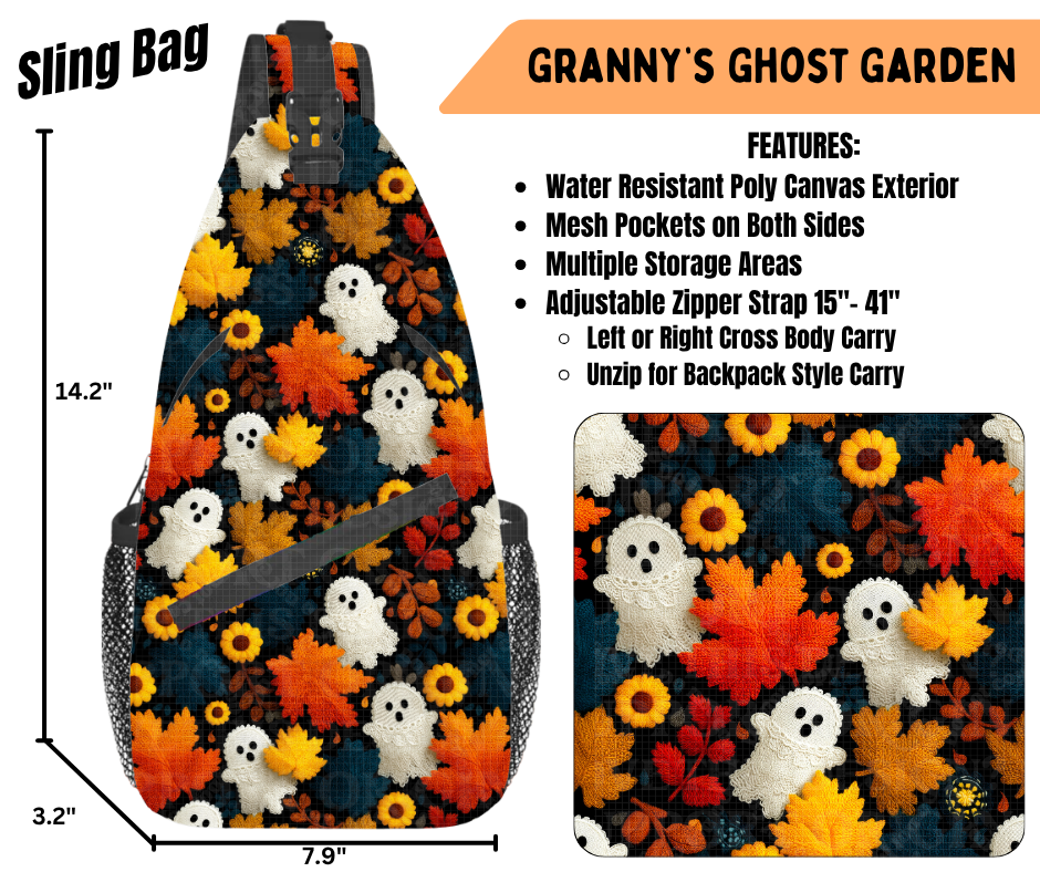 Preorder! Closes 6/22. ETA Sept. Granny's Ghost Garden Sling Bag