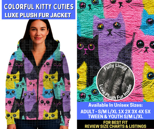 Preorder! Closes 10/20. ETA Jan. Colorful Kitty Cuties Luxe Fur Jacket