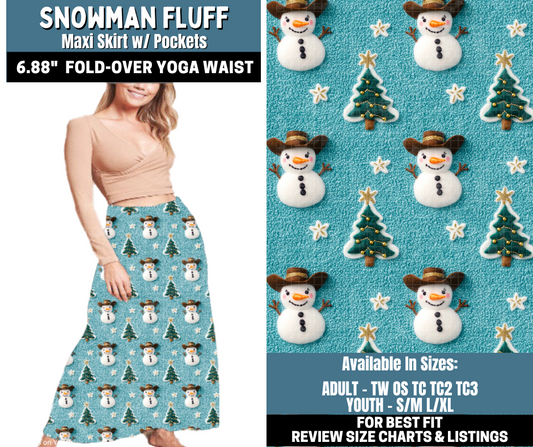 Preorder! Closes 10/13. ETA Jan. Snowman Fluff Maxi Skirt