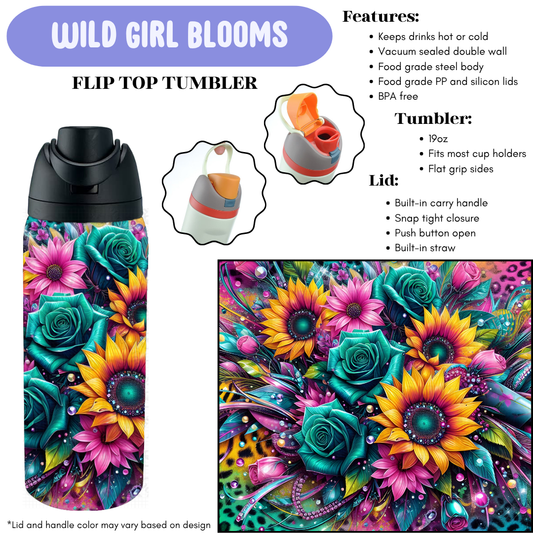 Preorder! Closes 12/11. ETA Feb. Wild Girl Blooms Flip Top Tumbler