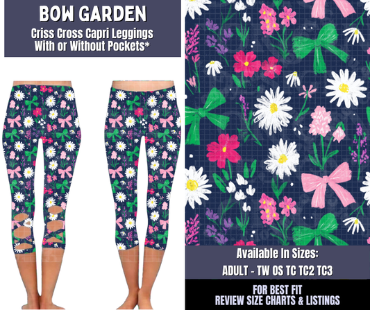 Preorder! Closes 4/1. ETA June. Bow Garden Criss Cross Capri w/ Pockets