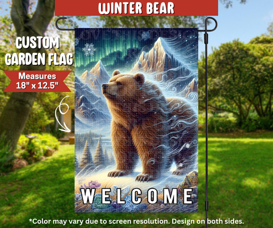 Preorder! Closes 9/22. ETA Dec. Winter Bear Garden Flag