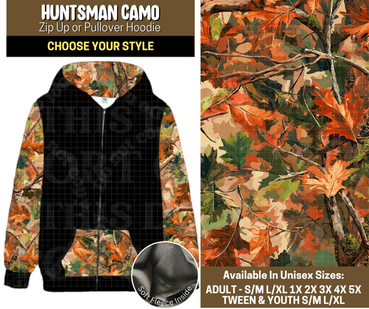 Preorder! Closes 9/12. ETA Dec. Huntsman Camo Zip-Up or Pullover Hoodie