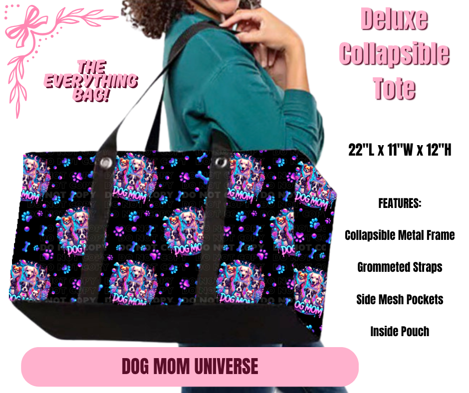 Preorder! Closes 11/27. ETA Feb. Dog Mom Universe Collapsible Tote