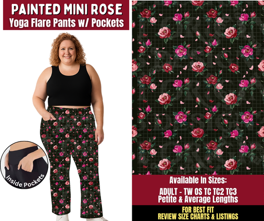 Preorder! Closes 9/28. ETA Dec. Painted Mini Rose Yoga Flare Pants