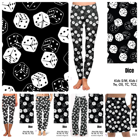 Dice leggings and capris with pockets