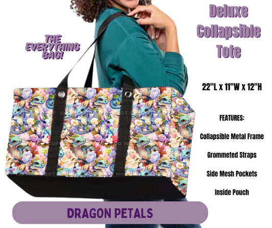 Preorder! Closes 5/14. ETA Aug. Dragon Petals Collapsible Tote