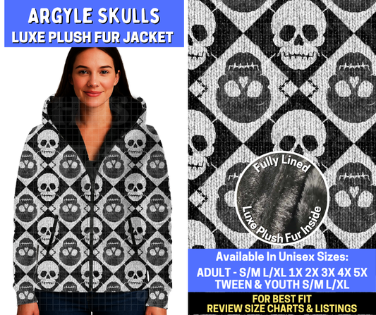 Preorder! Closes 10/20. ETA Jan. Argyle Skulls Luxe Fur Jacket
