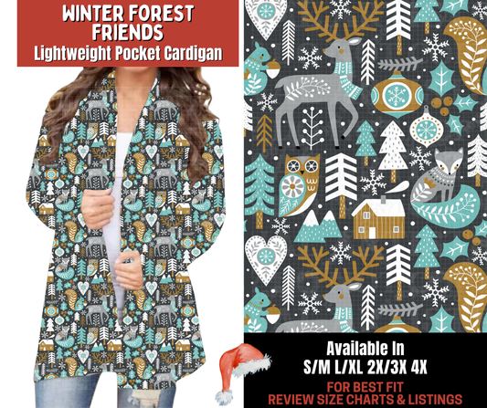 Preorder! Closes 9/24. ETA Dec. Winter Forest Friends Pocket Cardigan
