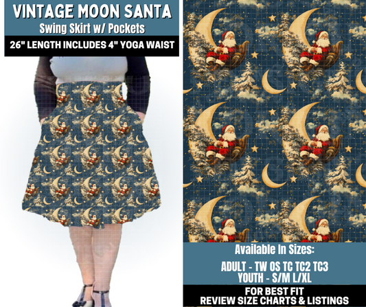 Preorder! Closes 10/13. ETA Jan. Vintage Moon Santa Swing Skirt