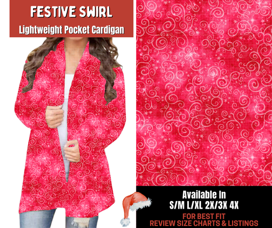 Preorder! Closes 9/24. ETA Dec. Festive Swirl Pocket Cardigan