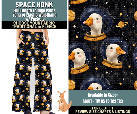 Preorder! Closes 10/2. ETA Dec. Space Honk Lounge Pants Choose Fleece or Traditional
