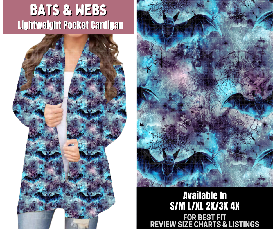 Preorder! Closes 6/4. ETA Sept. Bats & Webs Pocket Cardigan