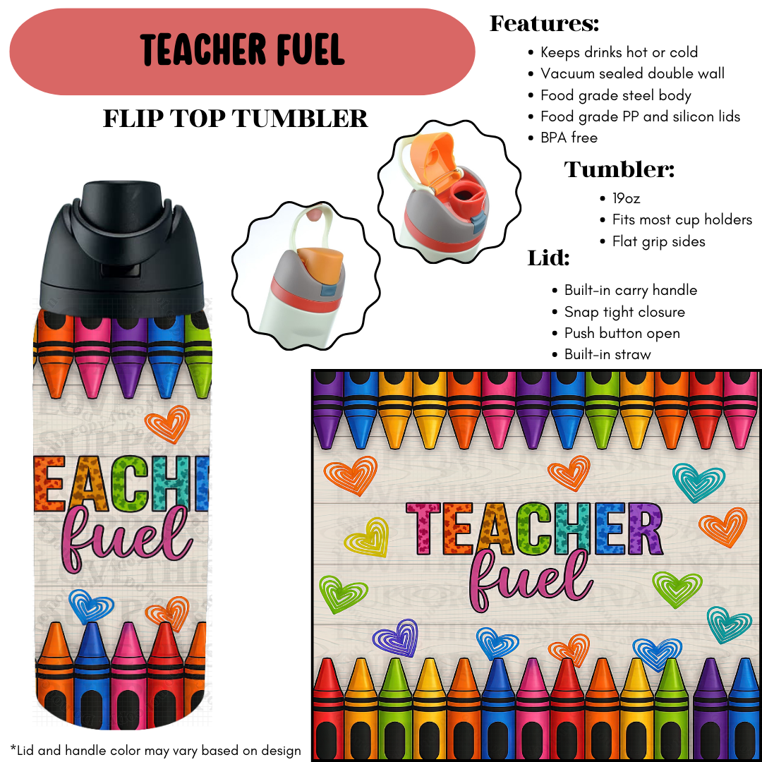 Preorder! Closes 9/18. ETA Dec. Teacher Fuel Flip Top Tumbler