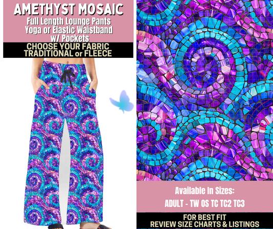 Preorder! Closes 9/25. ETA Dec. Amethyst Mosaic Lounge Pants Choose Fleece or Traditional