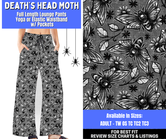Preorder! Closes 1/26. ETA April. Death's Head Moth Full Length Lounge Pants