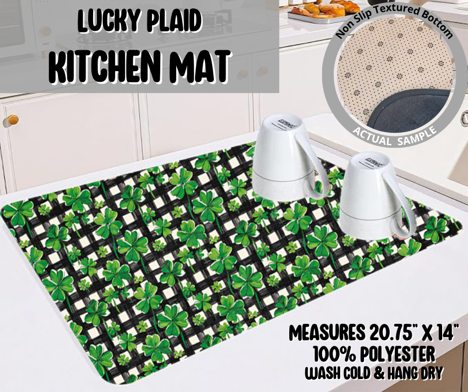 Preorder! Closes 11/26. ETA Feb. Lucky Plaid Kitchen Mat