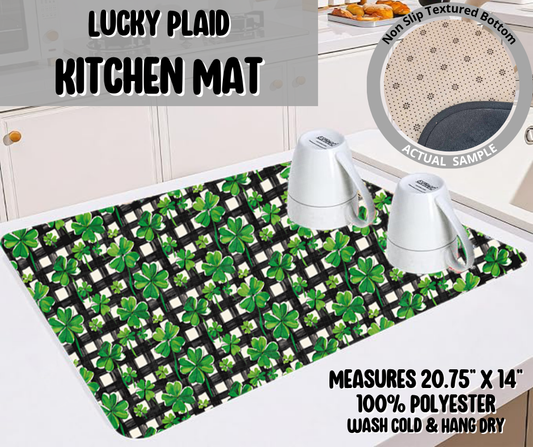 Preorder! Closes 11/26. ETA Feb. Lucky Plaid Kitchen Mat
