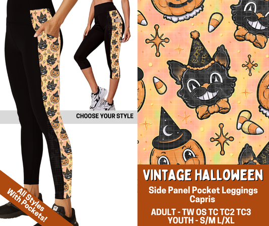 Preorder! Closes 7/13. ETA Oct. Vintage Halloween Combo Side Panel Legging Lengths