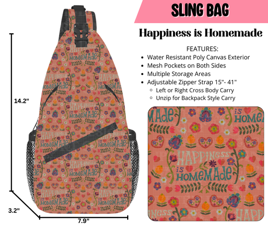 Preorder! Closes 9/17. ETA Dec. Happiness is Homemade Sling Bag