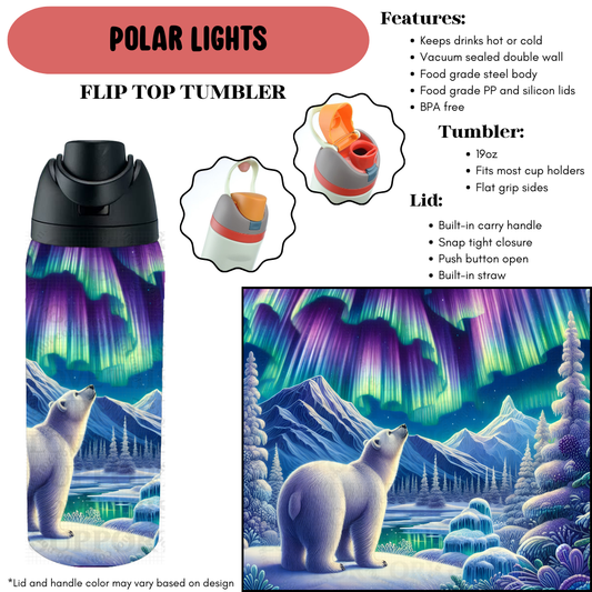Preorder! Closes 9/18. ETA Dec. Polar Lights Flip Top Tumbler