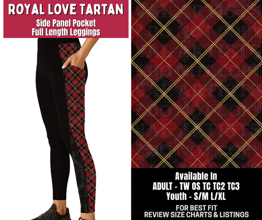Preorder! Closes 10/14. ETA Jan. Royal Love Tartan Side Panel Pocket Full Length Leggings