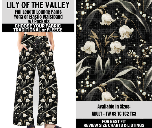 Preorder! Closes 10/6. ETA Dec. Lily Of The Valley Lounge Pants Choose Fleece or Traditional